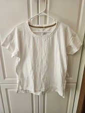 Pilcro Anthropologie The Jordyn Cotton Slub Jersey Oversized Crew Neck Tee Boho picture