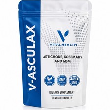 VitalHealth V-ASCULAX Artichoke Rosemary MSM 60 Capsules Non-GMO picture