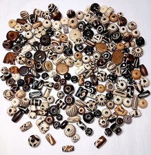 Buffalo Bone Beads, 199 Plus Pcs, Black, Brown, White, 4mm - 12mm, Reduced Ship picture