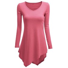 Womens Tops Long Sleeve Shirt Lightweight Soft Casual Evening Summer Tunic Top picture