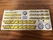 OLD MID SCHOOL MONGOOSE OUTER LIMIT COMPLETE STICKER DECAL SET BMX BIKE NOS picture