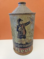 1940s Burgermeister Beer Quart Cone Top Can 32 oz. San Francisco - Very Rare picture
