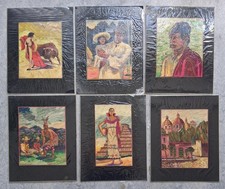 MEXICAN POPOTILLA ART BY FELIPE OLAY 1940'S-1950'S EXCELLENT CONDITION 6 PIECES picture