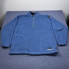 Vintage 90s Adidas Equipment EQT Fleece Half Zip Pullover Sweater Blue Medium picture