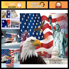 7x5FT Independence Day Backdrop - USA Flag Portrait Banner for 4th of July Party picture