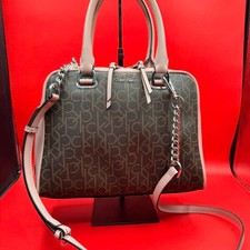 Calvin klein signature monogram satchel picture