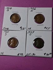 1910-S, 1926-S, 1924-D, 1924-S LINCOLN CENTS LOT OF 4 picture