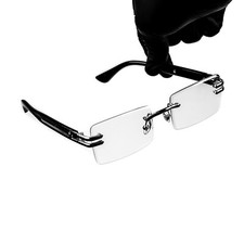 Retro Original Rectangular Style Designer Rimless Clear Lens Silve Frame Glasses picture