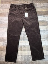 NEW Quince Mens 34x30 Organic Stretch Corduroy 5-Pocket Pants Espresso Brown picture