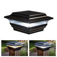 Classy Caps Black Solar Powered 0.33 W LED Post Cap Light 1 pk picture