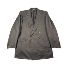 Brioni Tiberio Brown Double Breasted Pure Wool Metal Button Blazer Size 46R picture
