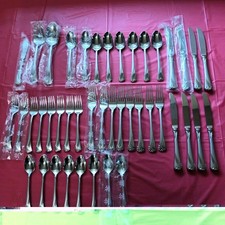 Lenox kelly frosted Millenium Edition flatware set for 8 Lot of 43 pieces unused picture