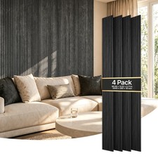 VEVOR Wood Wall Panels 96.06 x 11.02 in Acoustic Slat Panels Black Oak 4-Pack picture