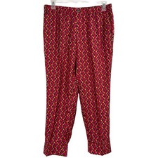 Nwt’s J.CREW COLLECTION 100% Silk Pants Sz 10 Pink Black Geometric Preppy  picture