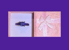 Exquisite Royal Purple Zircon Princess Cut Ring Size 8 picture