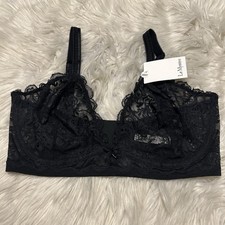 Le Mystere 34DDD/F Bralette Black Sophia Lace Underwire Back Closure NEW picture