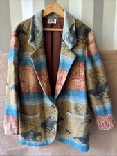 Vintage Aztec Cozy Western Horse Jacket/Coat Blazer Women’s Wool Blend picture