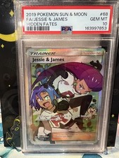 2019 POKEMON SUN & MOON HIDDEN FATES #68 FULL ART/JESSIE & JAMES PSA 10 picture