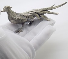 Vintage 800 Silver Pheasant Made Raspini Arezzo (Tuscany) Sculpture Italy picture