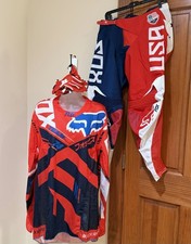 NEW FOX RACING 360 “RED WHITE AND BLUE” L.E. MOTOCROSS PANTS JERSEY GLOVES SET picture