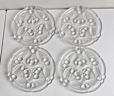 Mikasa Bountiful Hoya Japan Clear Glass Cherry Salad Plates Set 4 Vintage picture
