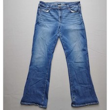 American Eagle Favorite Boyfriend Jeans Womens 18 Long Blue Denim Mid Rise picture