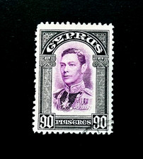 CYPRUS Stamp - 1938 King George VI Portrait 90 Piastre Sn 154 Used  r4 picture