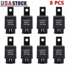 8 Pcs DC 12V 40A 40 AMP Car Auto Automotive Van Boat Bike 4 Pin SPST Alarm Relay picture