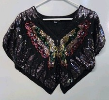 Forever 21 Vintage Sequin Butterfly Sequin Top - Showstopper Jr S/P picture