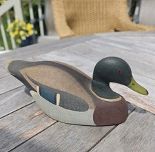 Vintage Ken Harris Miniature Mallard Drake Wood Duck Decoy Signed Woodville NY picture