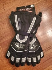 New FXR Racing Fuel Gloves Black/ Silver Gray Reflective Piping Mens Sz Small picture