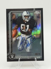 Tim Brown Topps 2025 Chrome Football Legends Black Auto #08/10 SSP #CLA-TBR picture