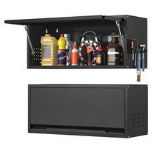 Wall Mounted Metal Storage Cabinet Garage Kitchen Wall Cabinet with Flip-Up Door picture