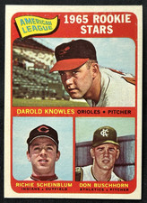 1965 Topps Baseball #577 Rookie Stars Knowles Scheinblum Buschhorn NM NR Center picture