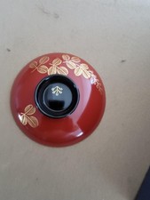 5 Wooden Wajima Lacquer Soup Bowls Ivy Design Japan 5