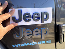1 (one) 2018-2024 JEEP Wrangler/Gladiator Fender Emblem Dark Gray w/Blue Outline picture