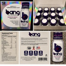 Bang Energy Shot Bangster Berry 12 Pack VPX Super Creatine BCAA Discontinued picture