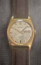Vintage Paul Peugeot Automatic Watch 17J Incabloc Day Date Swiss 35mm Running picture