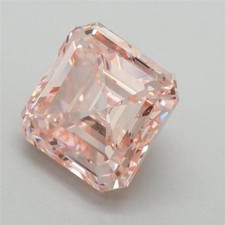 CERTIFIED 8.30 Ct Earth-Mined Natural Peach Diamond Asscher LOOSE VVS1/ 10.5 mm picture