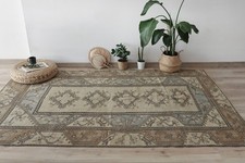5x8 Vintage Turkish Rug, Hand Knotted Wool Hallway Rug,Oushak Rug,Wool Area Rug picture