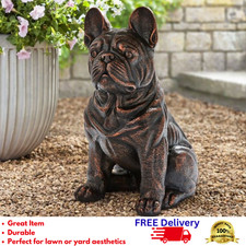 French Bulldog Statue Realistic Sitting Dog Figurine Outdoor Garden Decor 16