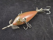 Repainted Heddon Dowagiac Minnow #0 Wood Fishing Lure 3 Hook picture