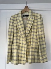 Zara Women’s Blazer Yellow Black Butter Yellow Boucle Style - Reiss Hobbs Cos picture