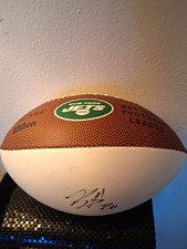 Breece Hall New York Jets NFL Logo Signed Autographed Football Ball picture