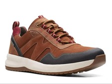 CLARKS WELLMAN TRAIL AP SNEAKERS NEW MEN'S SIZE 9 DARK TAN COMBO WATERPROOF picture