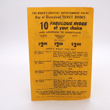 1956 A Day at Disneyland gate flyer - Ticket Plan admission prices Brochure picture