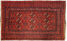 3x5 Antique Tribal Handmade Wool Area Rug Geometric Design c.1900 picture