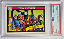 1990 Marvel Universe #140 X-Men Team Pictures Wolverine Storm Cyclops Mint PSA 9 picture
