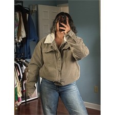 vintage men's shearling lined corduroy jacket picture