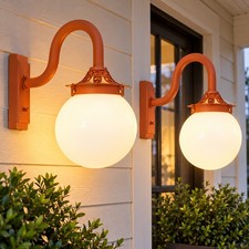 Lightdot Outdoor Globe Wall Sconce 1-Light LED 3000K E26 Hardwired Orange picture